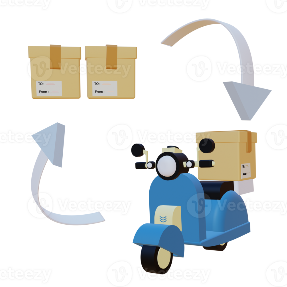 3 D illustration of product distribution icon png