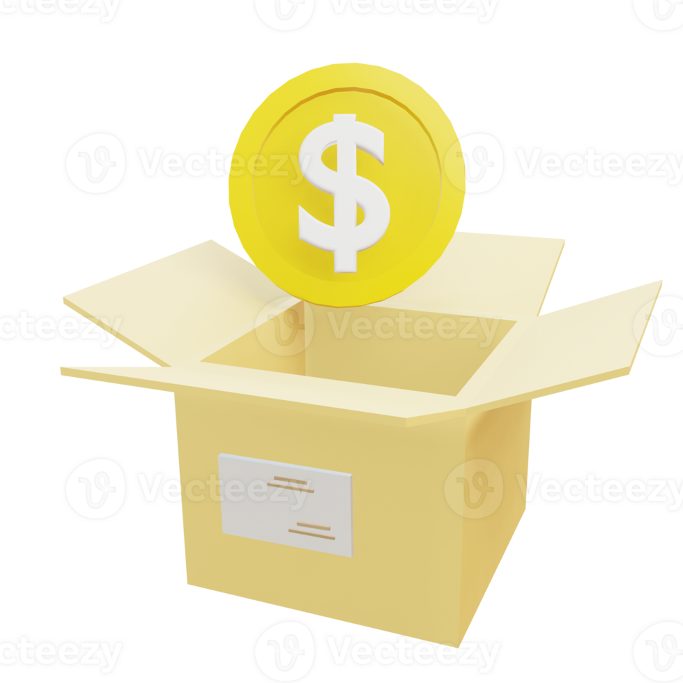 3 D illustration of income icon png