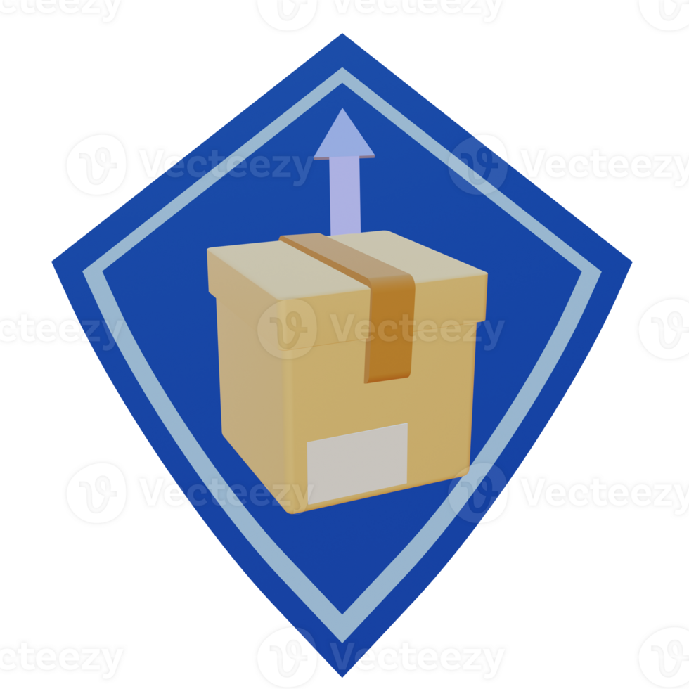 3 D illustration of inventory Protection icon png