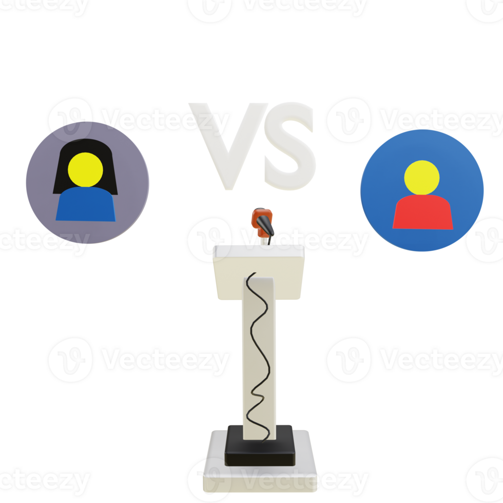 3 D illustration of debate icon png