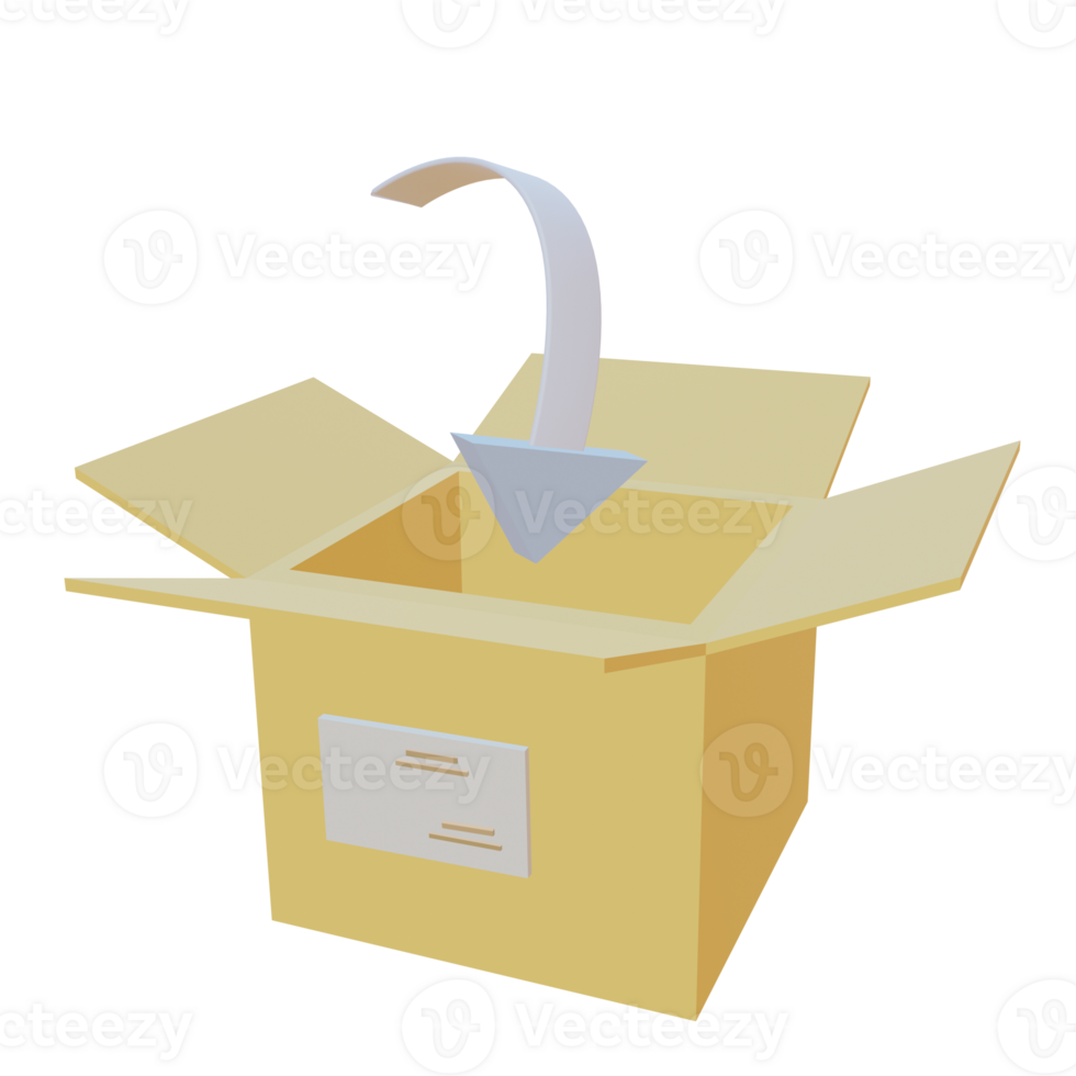 3 D illustration of package Import icon png