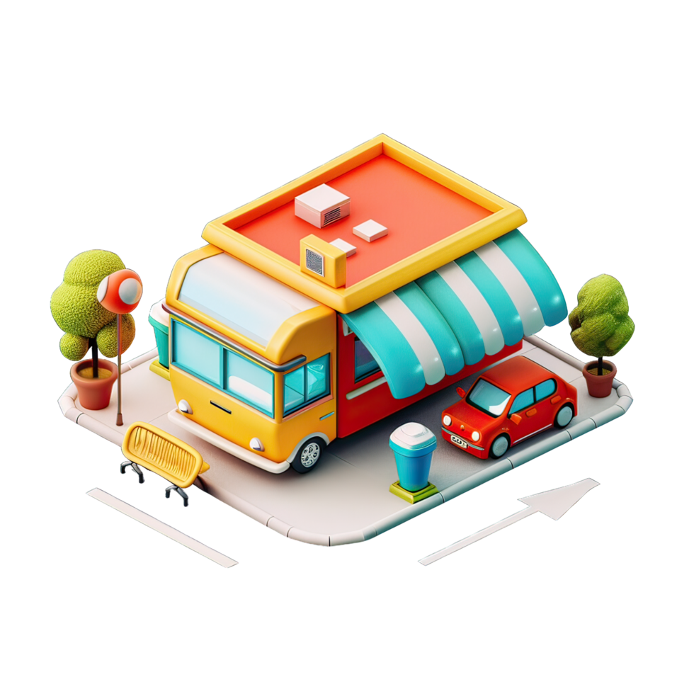 3d isometric city with isolated background png