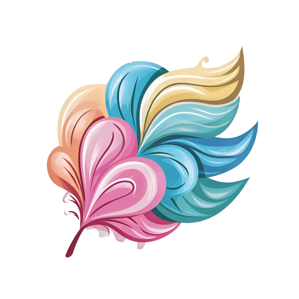 Colorful bird feather Logo png