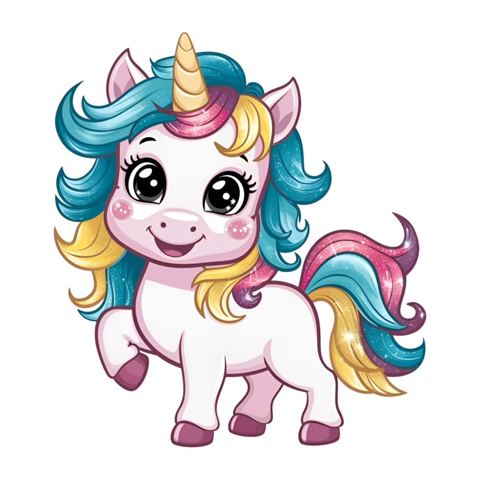 cartoon style unicorn png