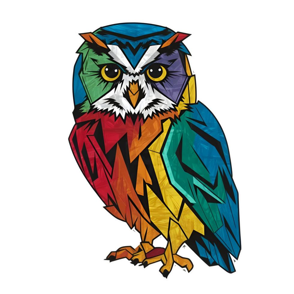 Colorful Owl pop art png