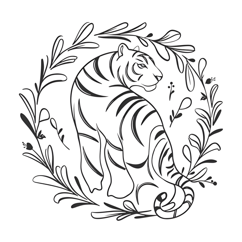 vibrant tiger design png