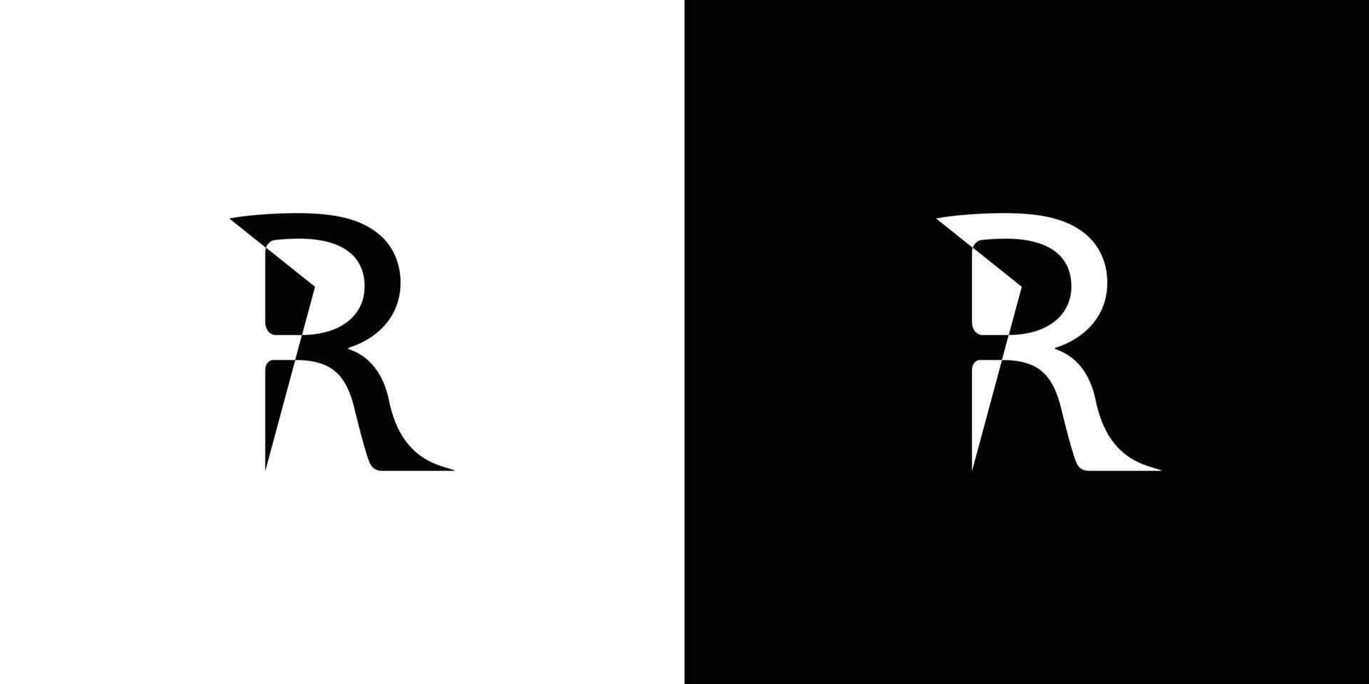 Modern and unique letter R initials logo design vector