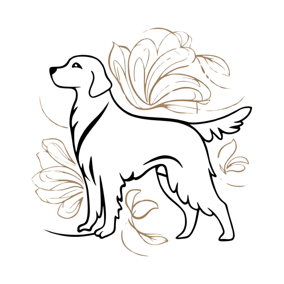Lines Golden Retriever png