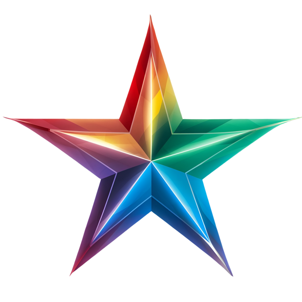 rainbow colour star png