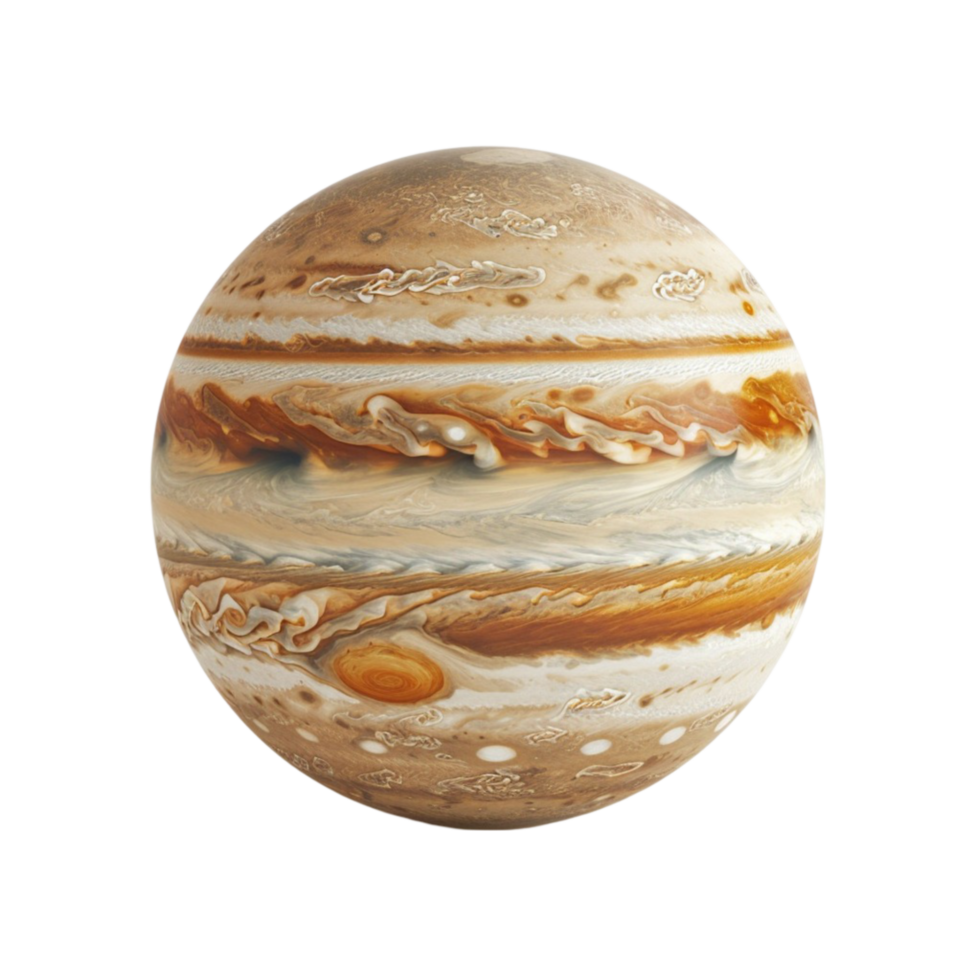 Jupiter Planet With Rotating Satellites Isolated On Transparent background png
