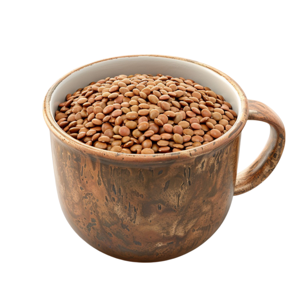 Lentils in a Cup on Transparent Background png
