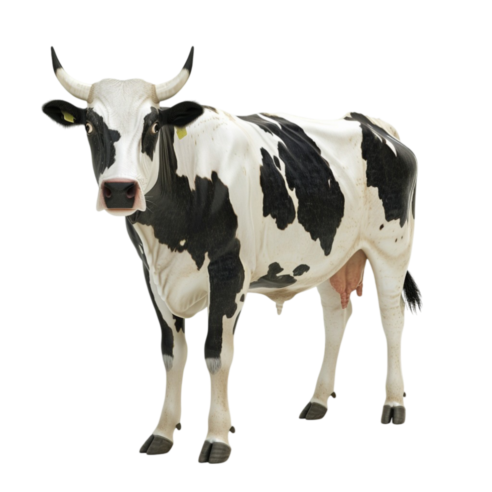 A Cow Black And White Standing AI-Generative png