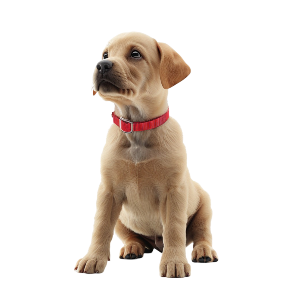 Labrador Retriever Puppy Sitting AI-Generative png