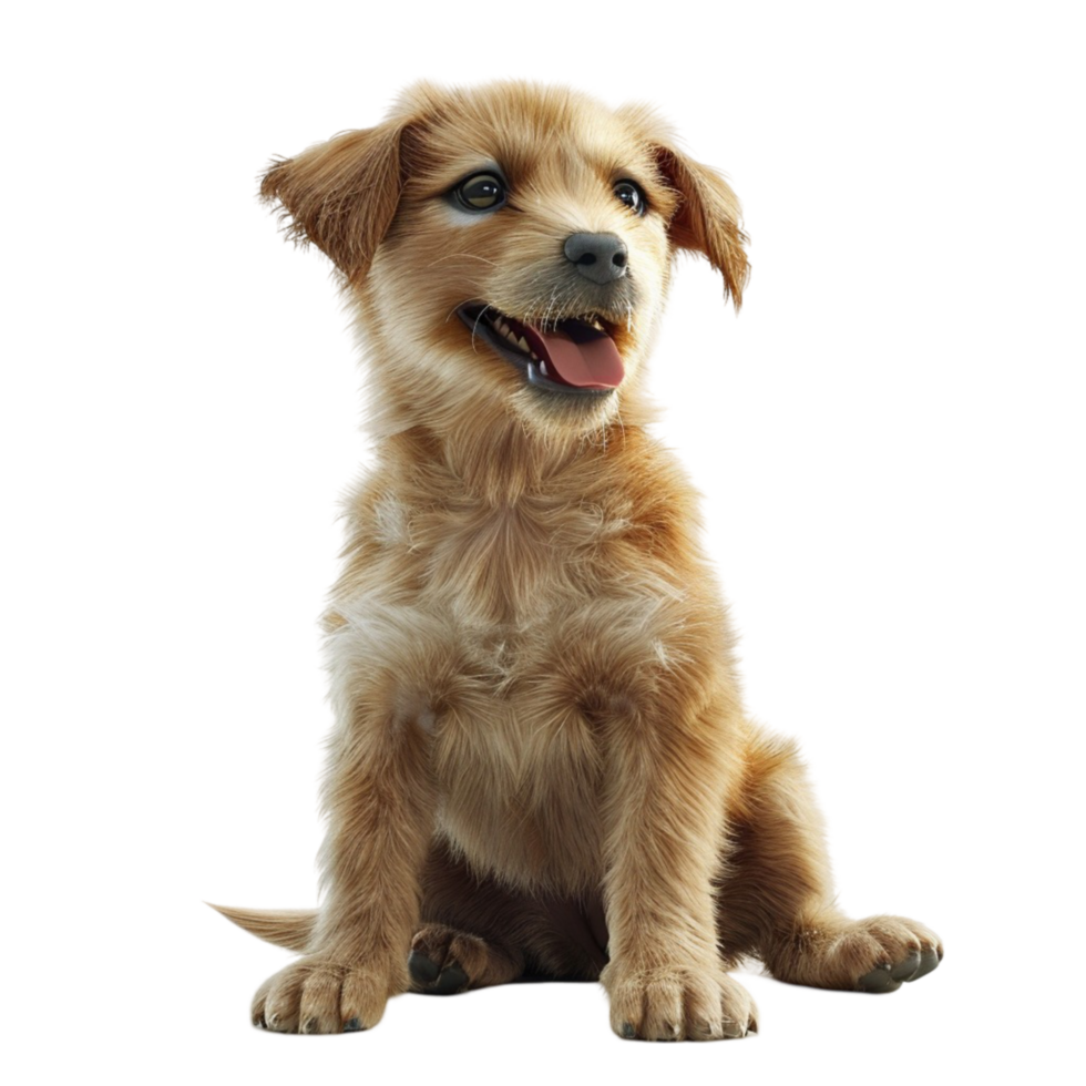 Adorable Golden Retriever Puppy Sitting AI-Generative png