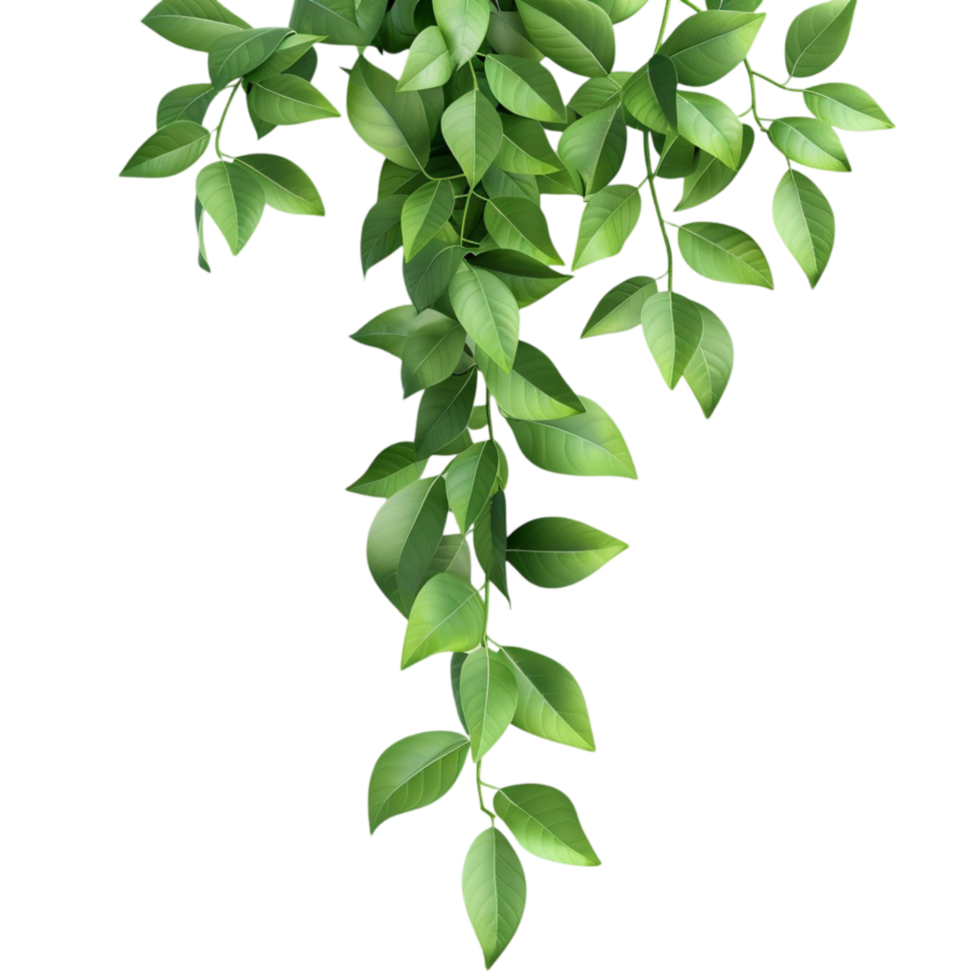 Green Plant Hanging from Branch AI-Generative png
