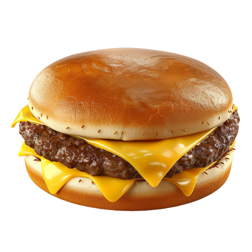 A hamburger with cheese and meat AI-Generative png
