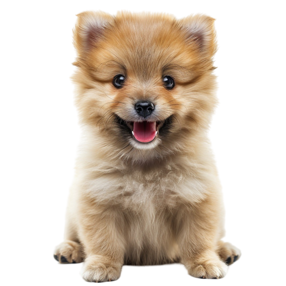 Adorable Pomeranian Puppy Sitting AI-Generative png
