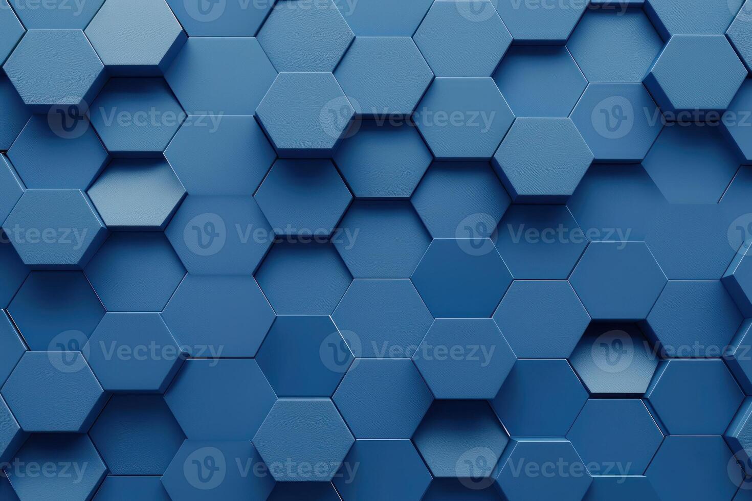 Modern geometric pattern with 3d blue hexagons for wallpaper or graphic design photo