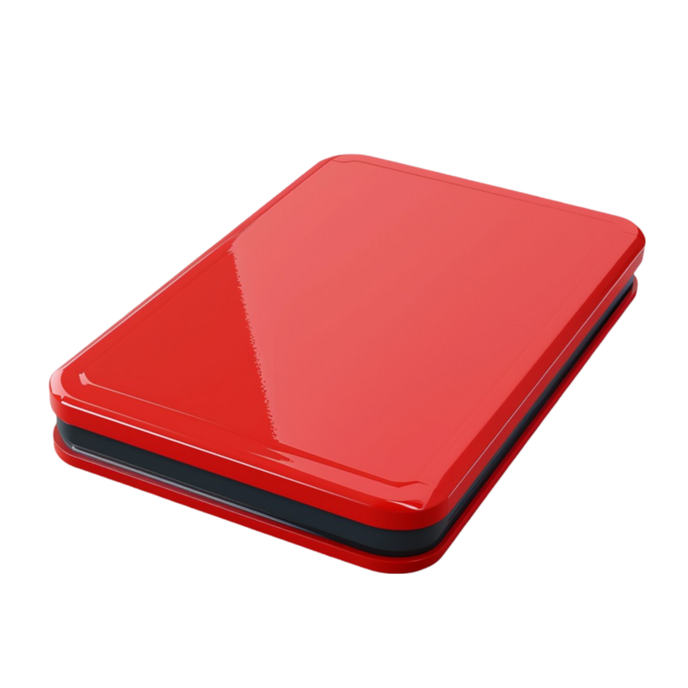 Red Hard Drive on Transparent Background png