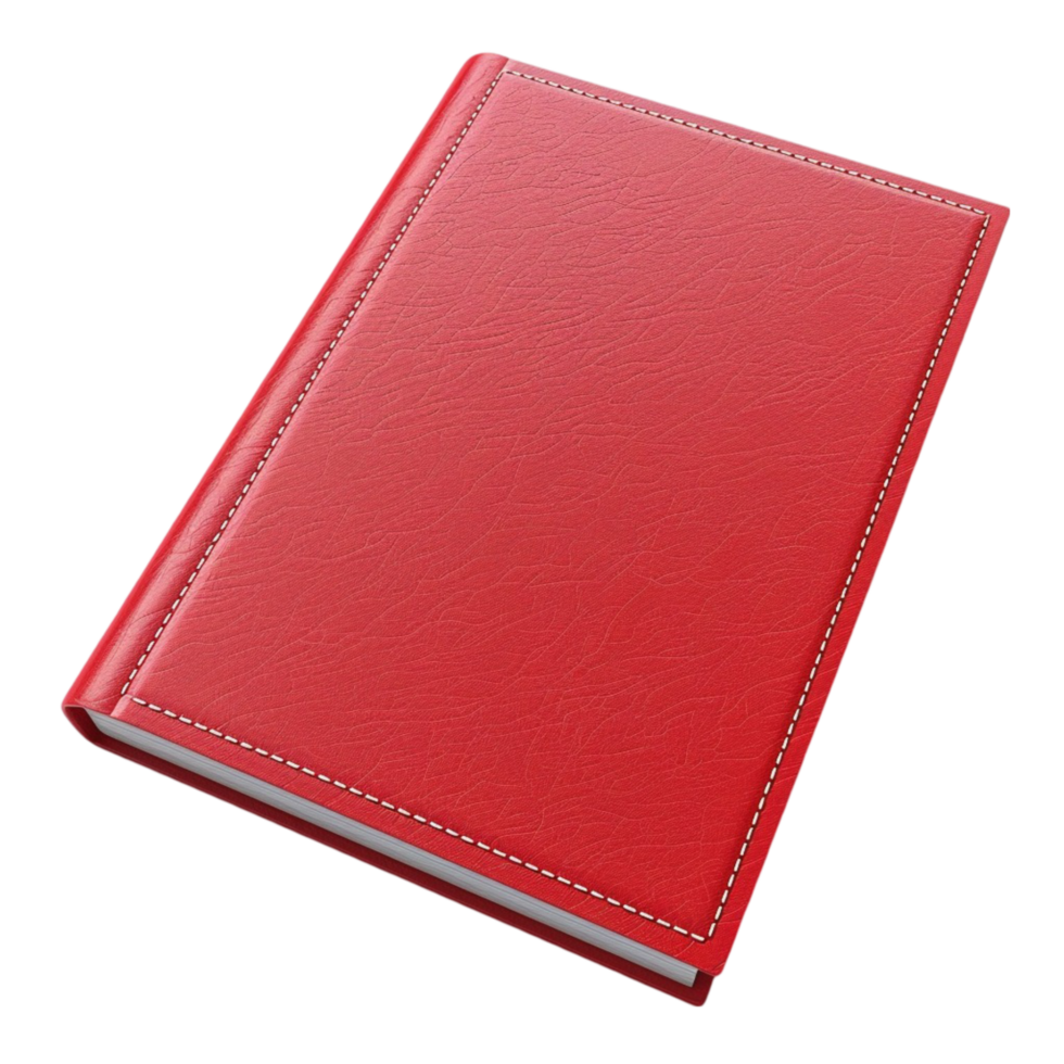 a red leather book on a transparent background Genereted AI png