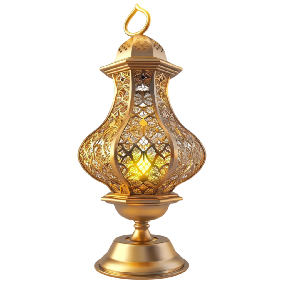 Golden Lamp on a White Background png