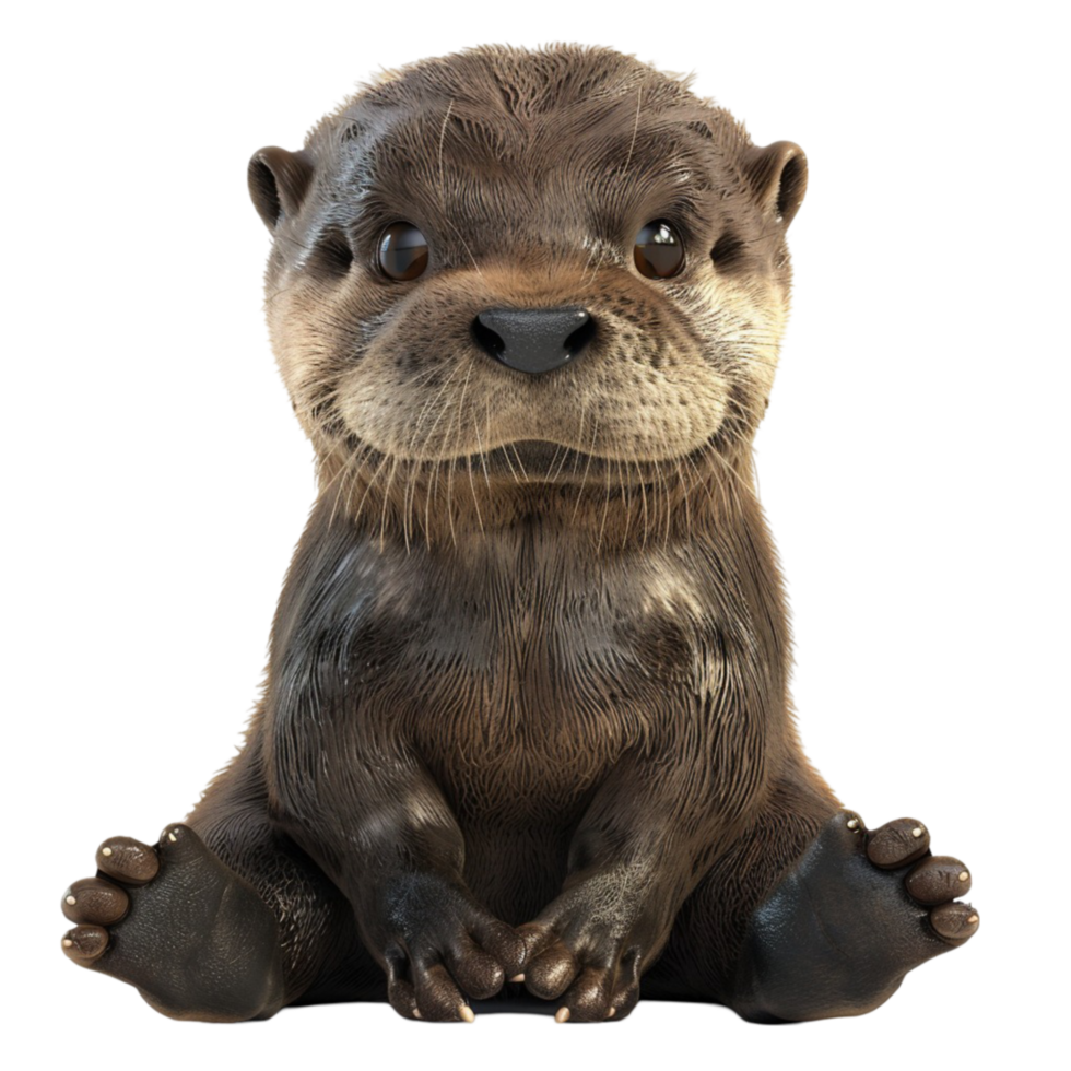 Otter Image on Transparent Background Genereted AI png
