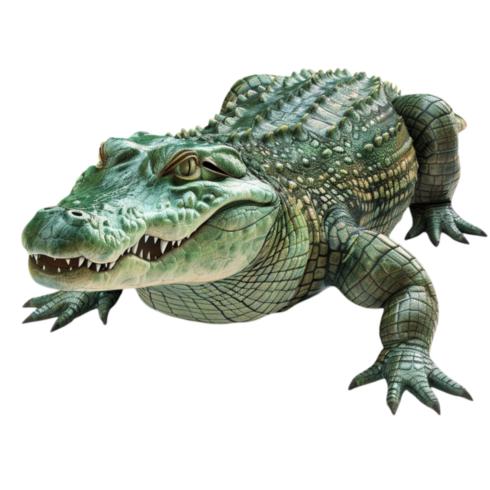 An alligator is standing on a transparent background Genereted AI png