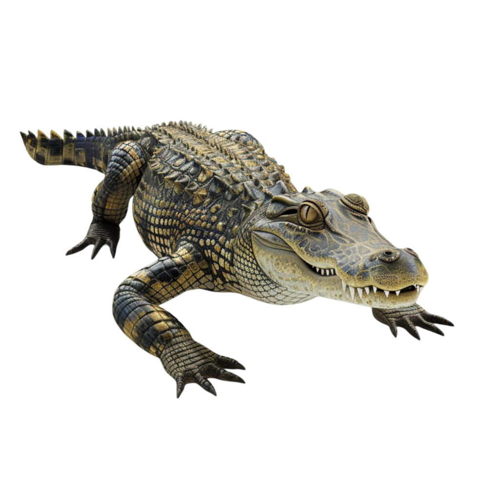 Alligator on Transparent Background Genereted AI png