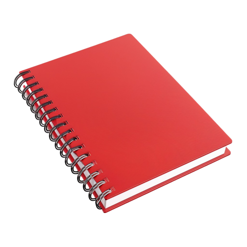 a red notebook on a transparent background Genereted AI png