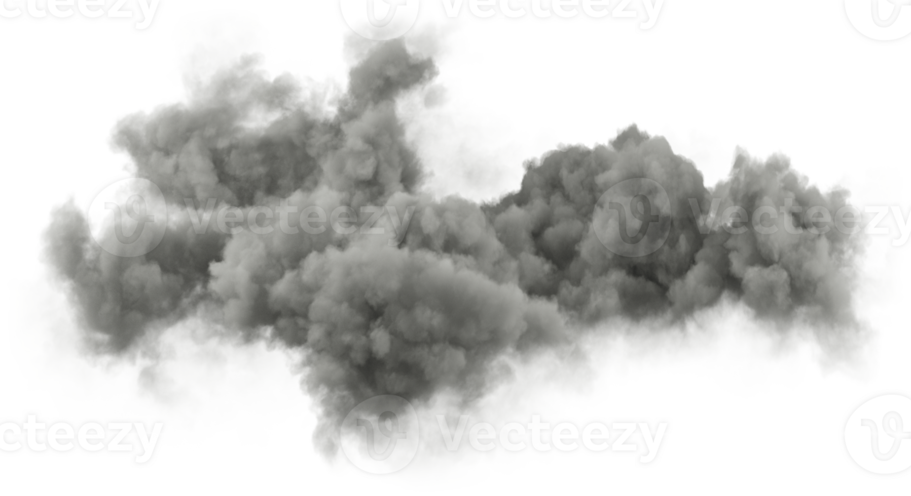 Storm darkness cloud on transparent background 3d rendering png