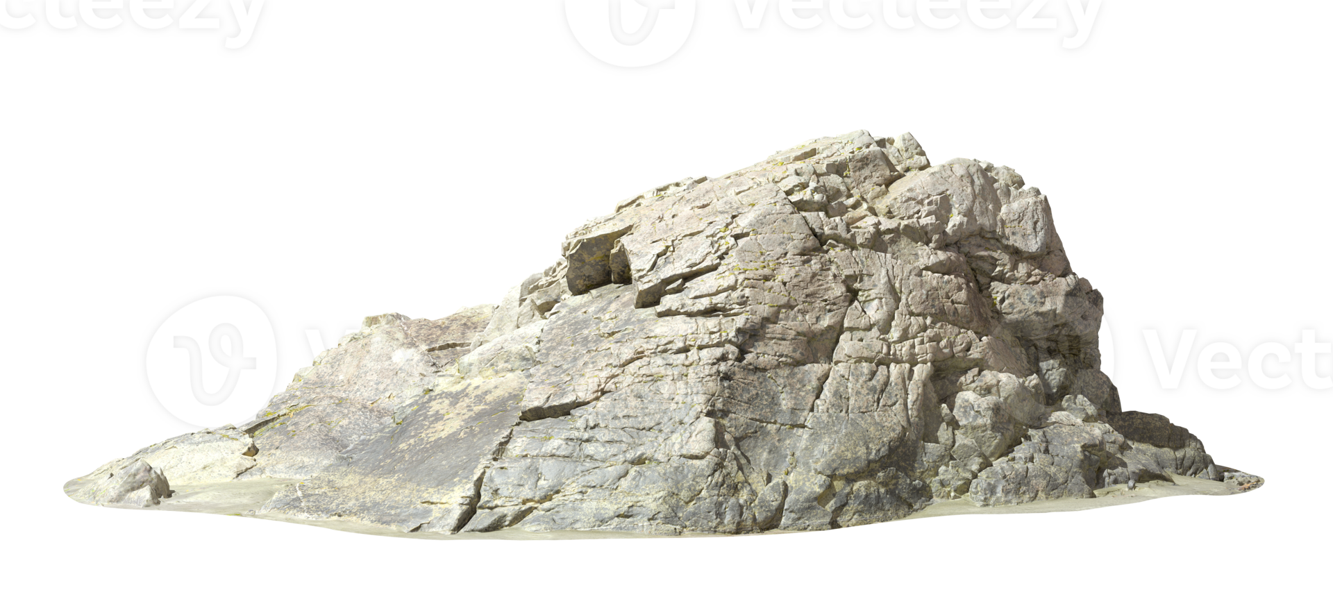 3d rendering rocks mountains shapes on transparent backgrounds png