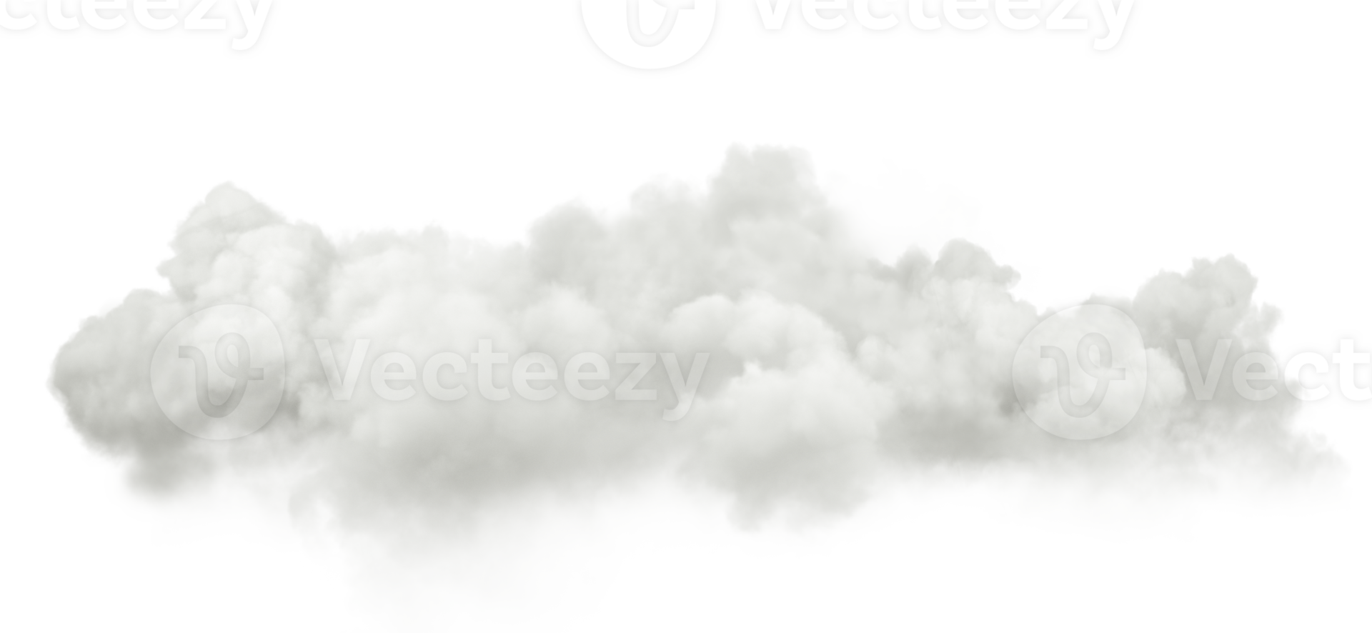 Realistic isolated soft clouds clip art 3d render png