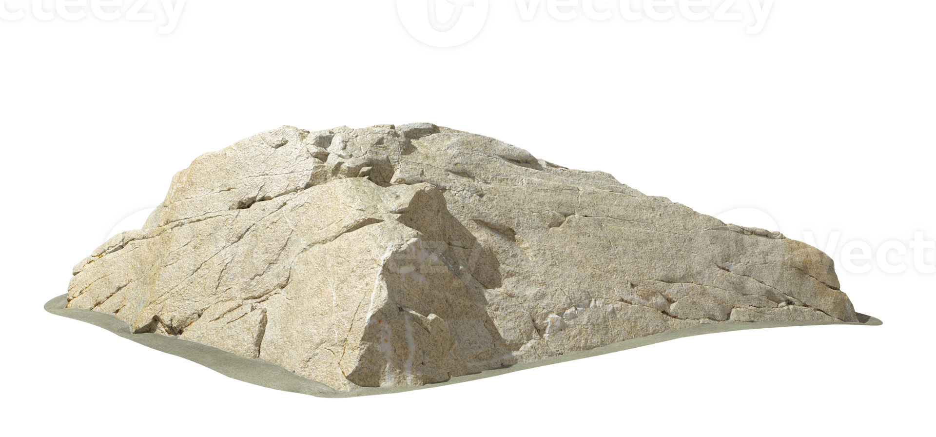 Isolate nature rocks crack rugged 3d rendering png