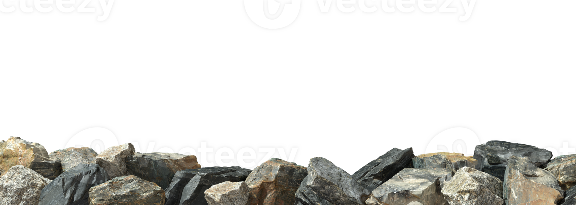 Panorama rocks ground cutout backgrounds 3d illustrations png