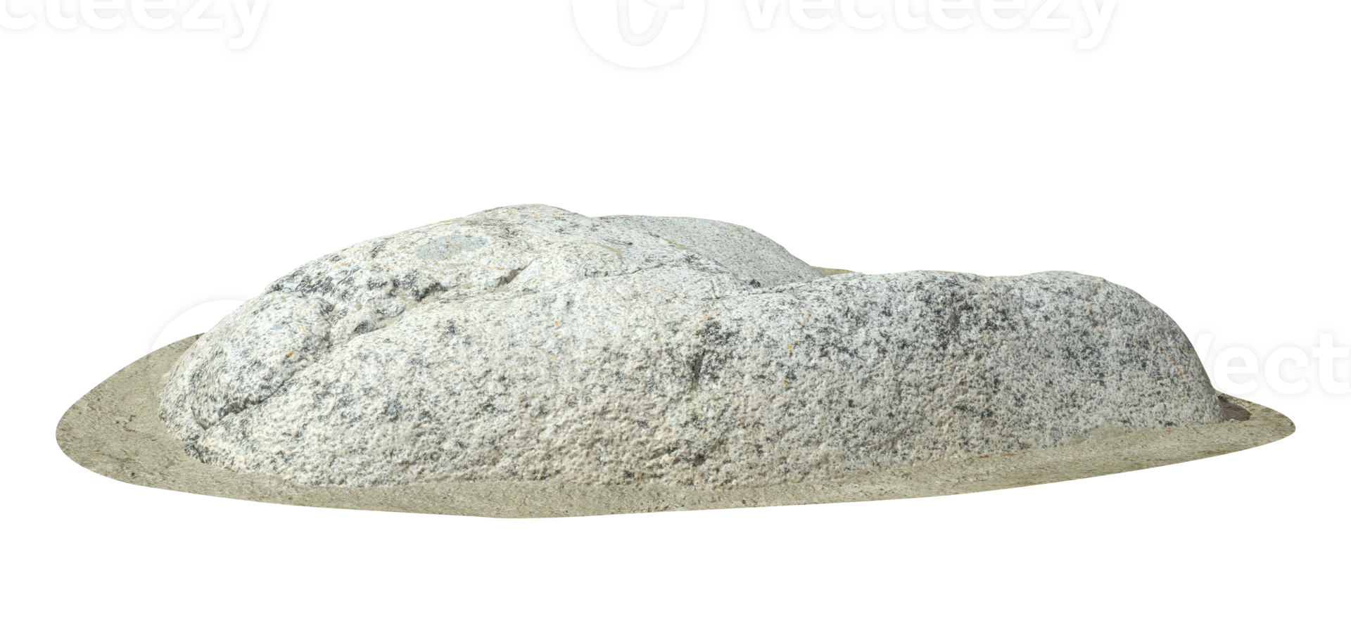 Nature isolate rocks stones on sand ground 3d render png