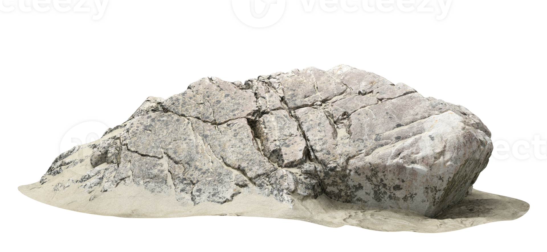 Isolated realistic reef rock on dune 3d illustrations png