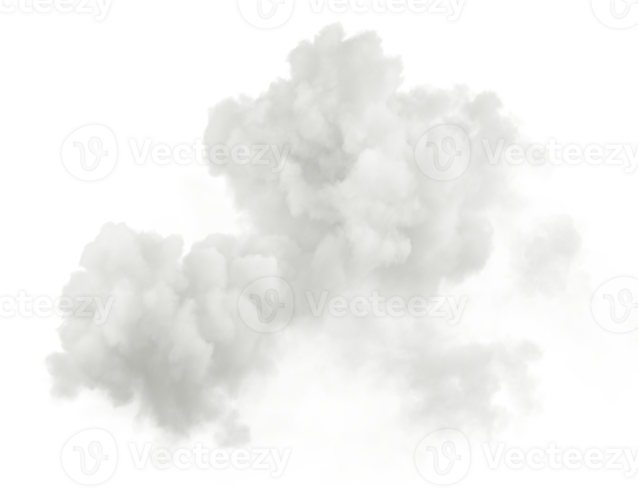 Cotton soft clouds cutout 3d render png
