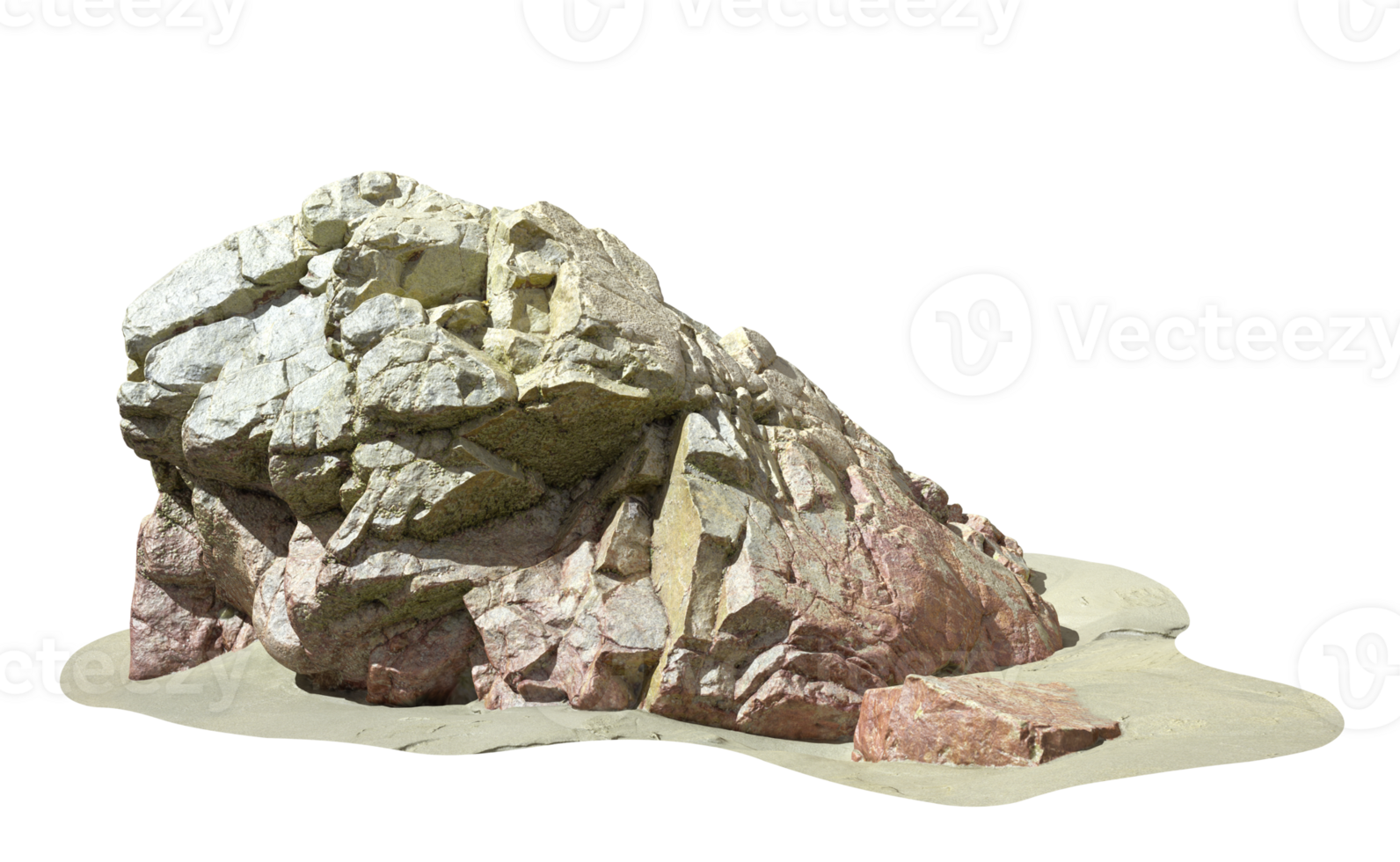 Cut-out nature reef rocks beaches scenery landscape 3d render file png