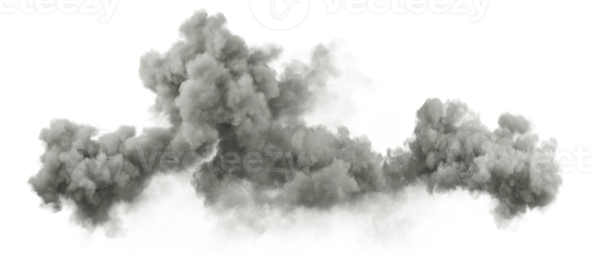 Overcast rain cloud horizontal panorama cutout transparent backgrounds 3d render png