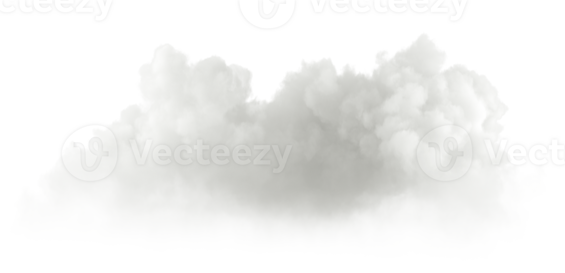 Ozone cumulus puffy clouds shapes on transparent backgrounds 3d render png