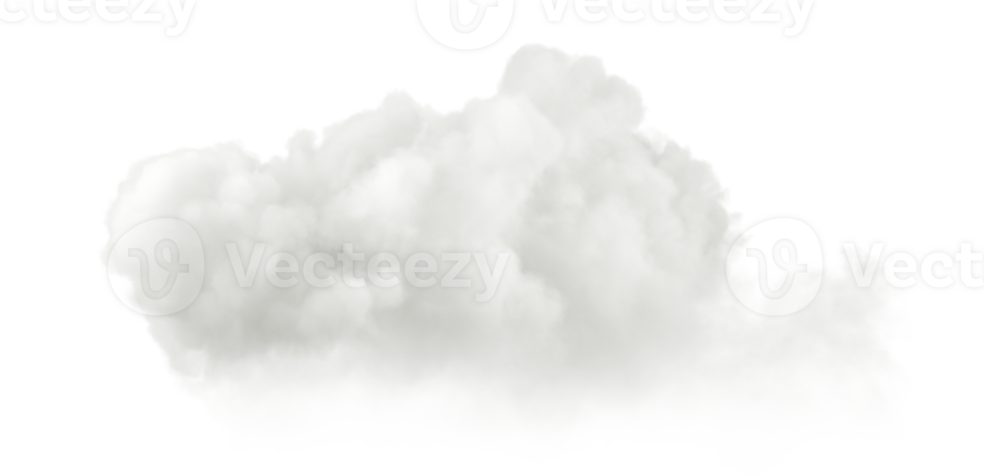 Peaceful white cloud hovering on transparent backgrounds 3d rendering png