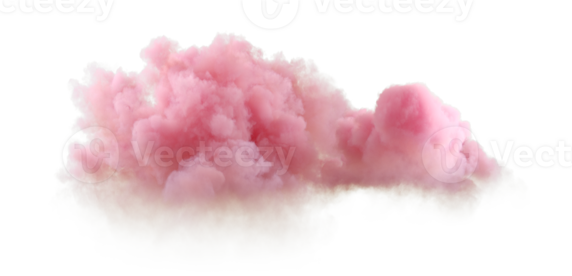 Cumulus romantic evening twilight clouds floating on transparent backgrounds 3d render png
