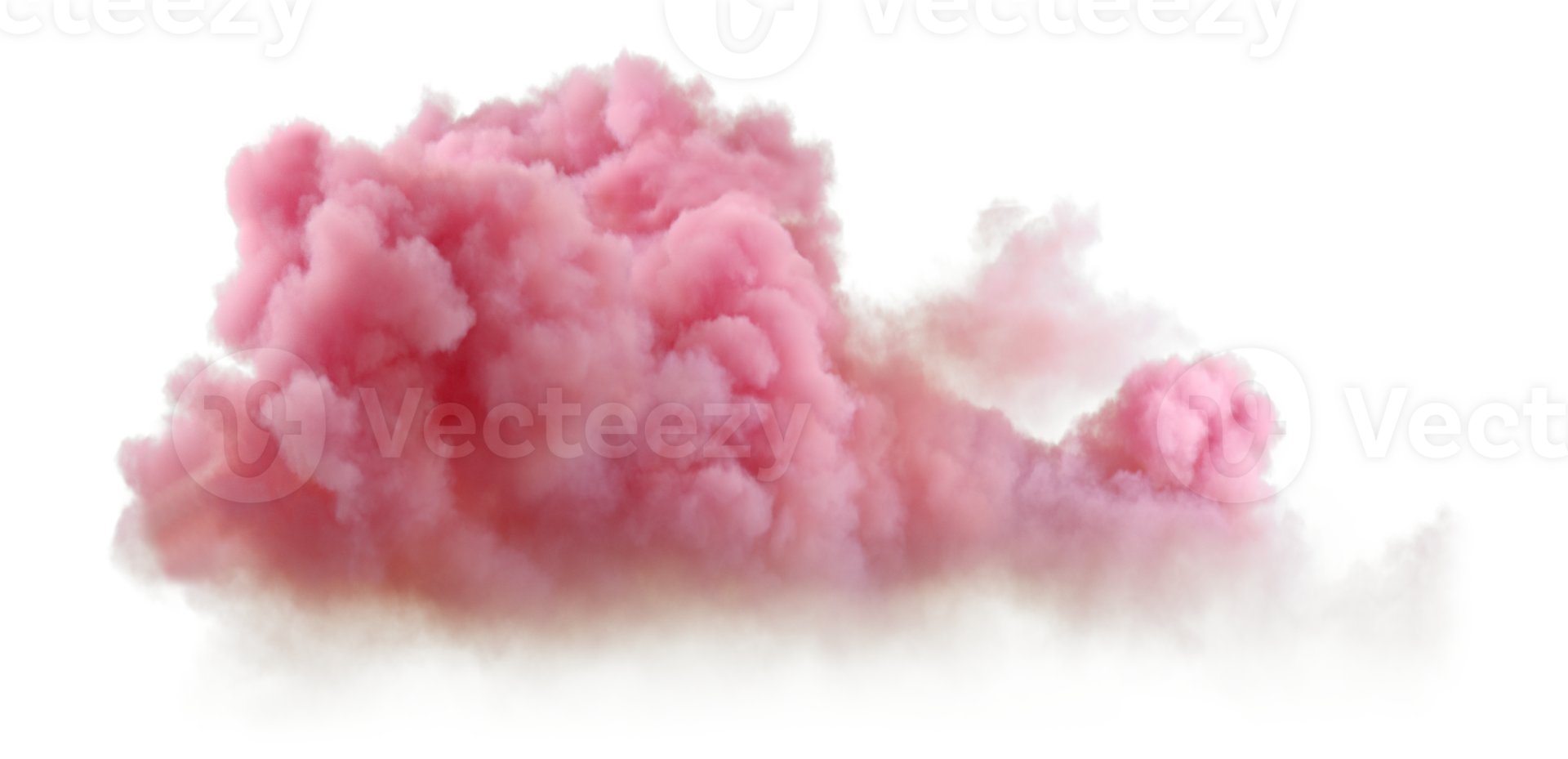 Isolate explode sunset pastel clouds free shapes on transparent backgrounds 3d render png