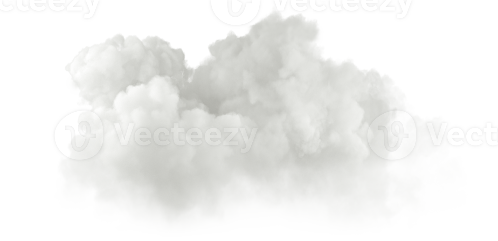 Daytime white clouds floating on transparent backgrounds 3d illustrations png