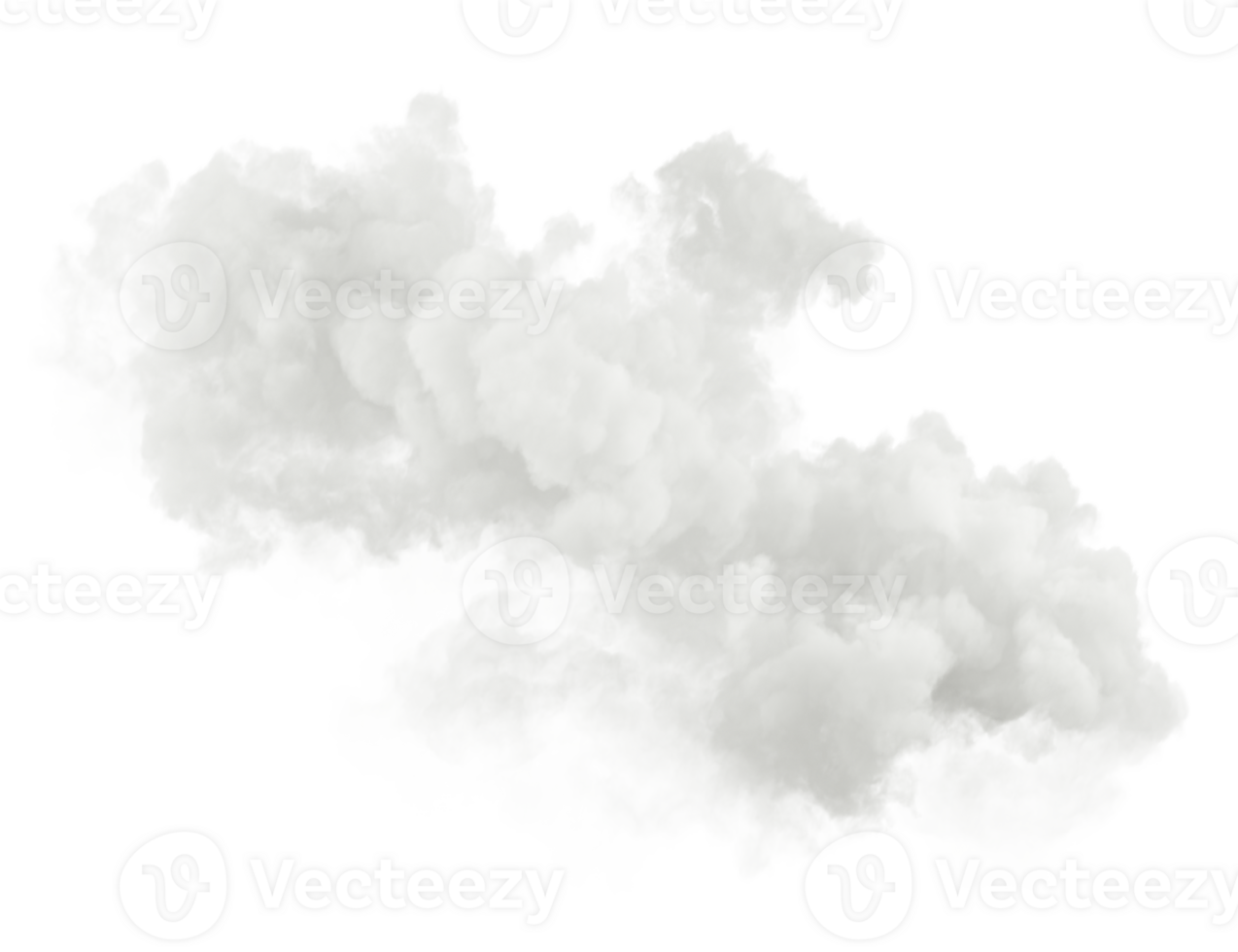 White clouds moving shapes on transparent backgrounds effect 3d render png