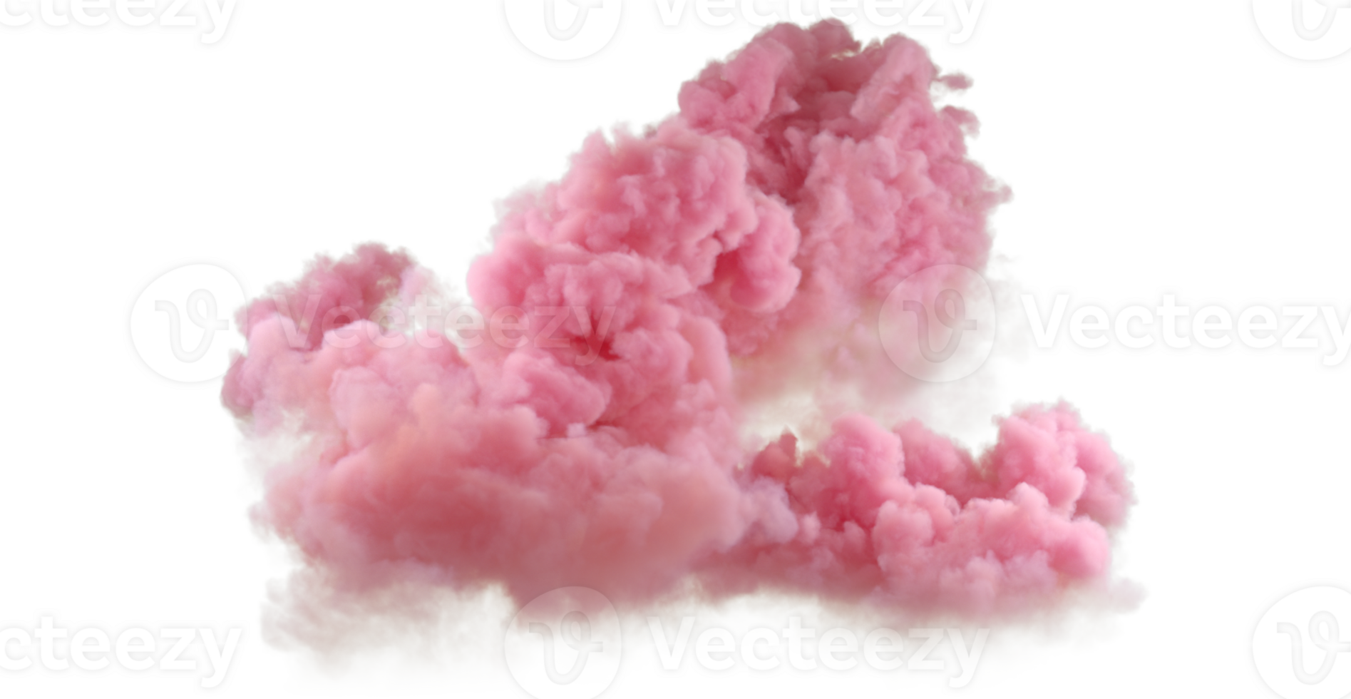 Pastel pink sunset cloud explode shapes on transparent backgrounds specials effect 3d render png