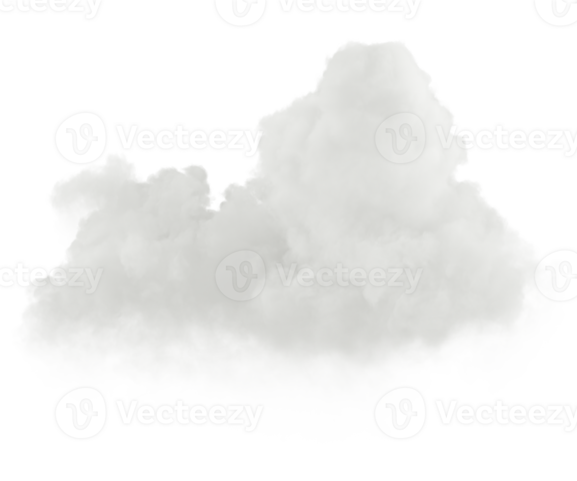 Isolate abstract white smooth clouds on transparent backgrounds 3d render png