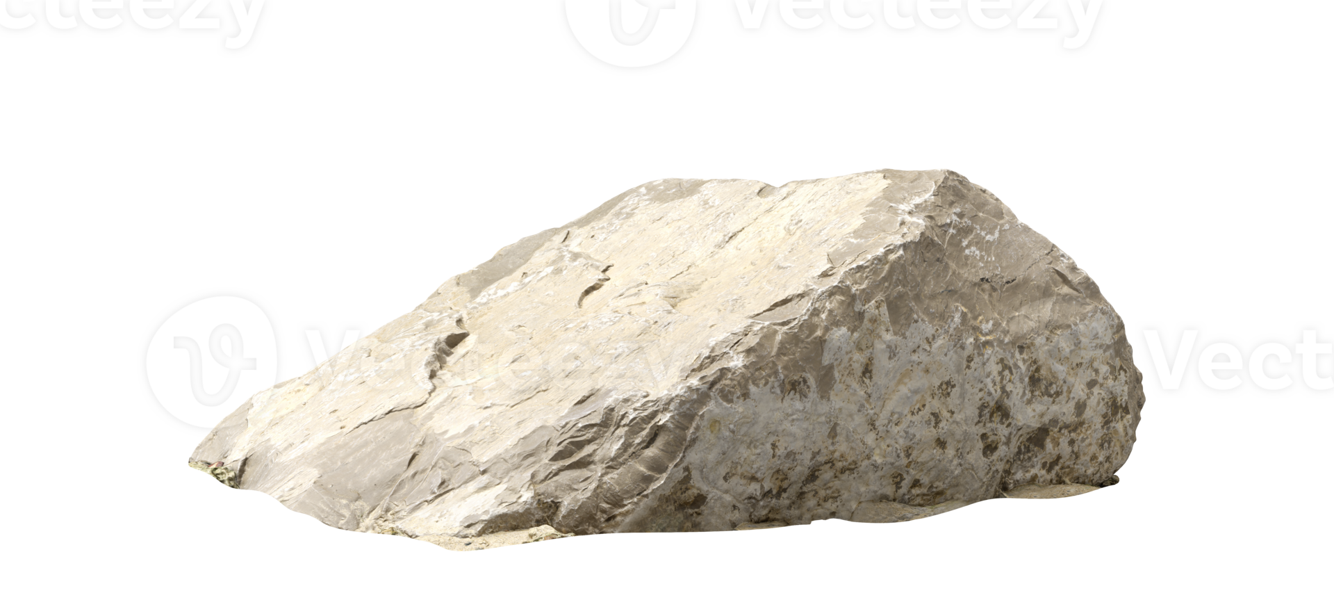 Bigger stones granite isolated on transparent backgrounds 3d render png