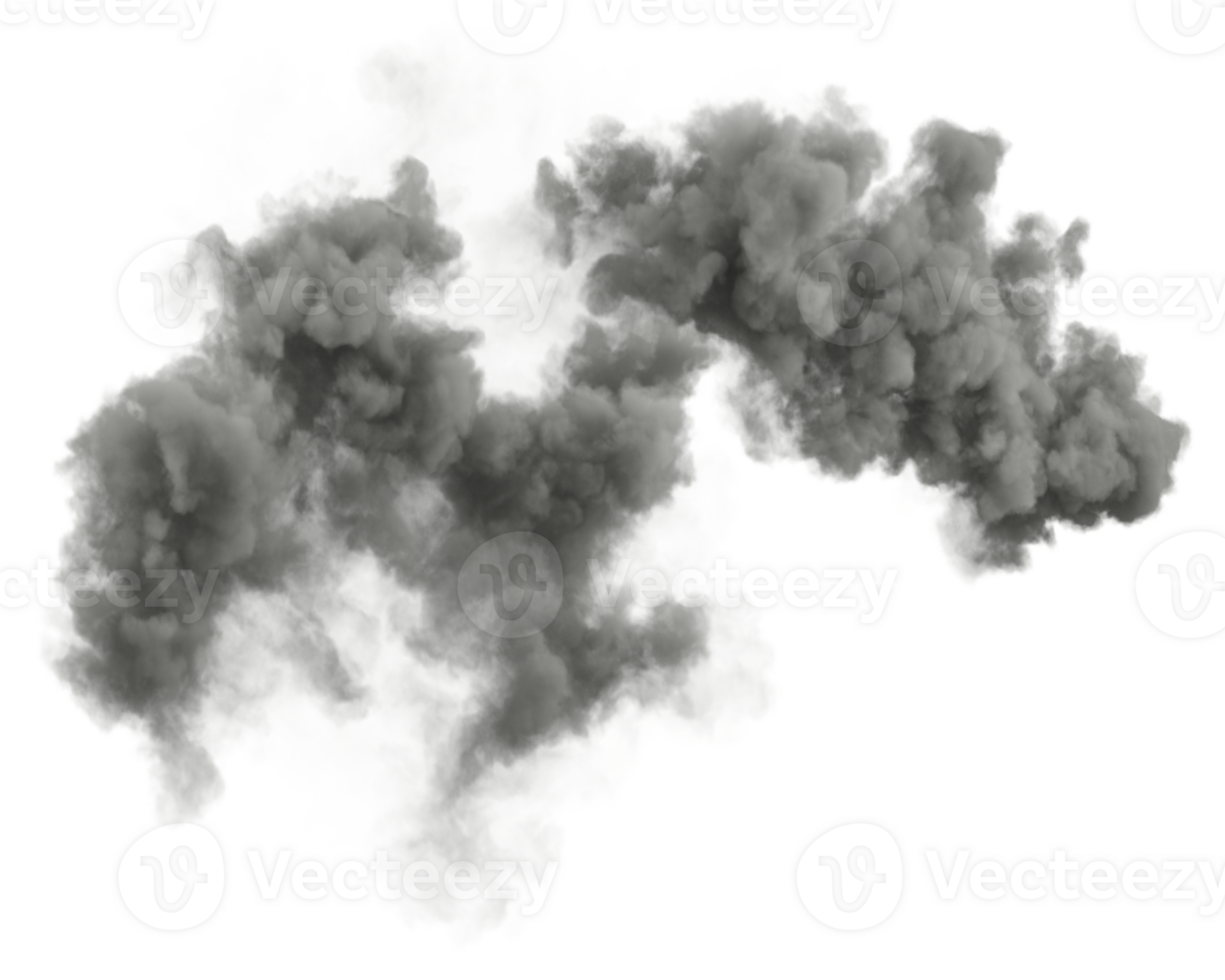 Darkness overcast clouds movement shapes on transparent backgrounds 3d rendering png