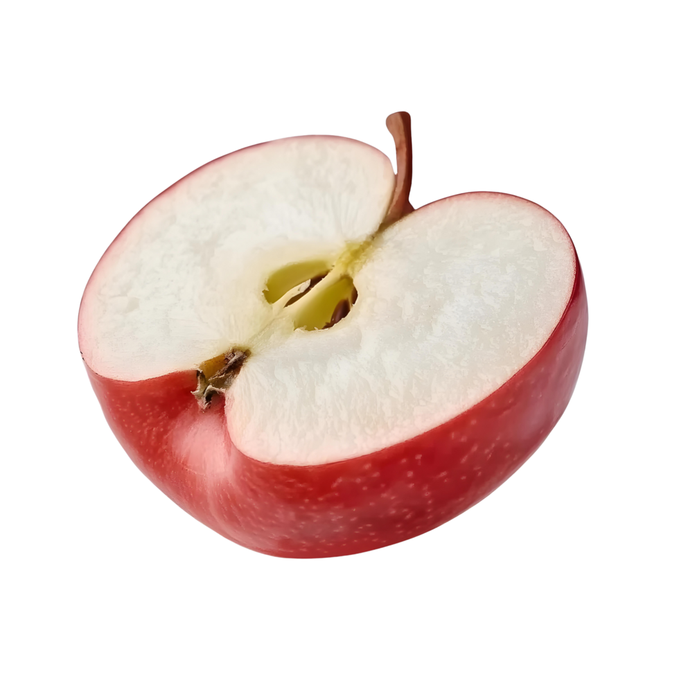 half red apple isolated on transparent. png